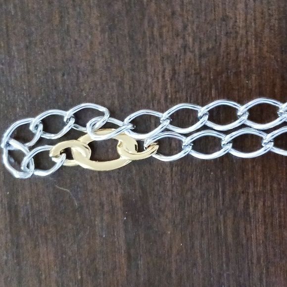 Monet Necklace Silver and Goldtones 36-37" - Picture 8 of 9